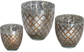 Thumbnail for your product : Mikasa Bombay Mercury Glass Etched Tealite Holders, Set of 3