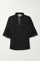 Thumbnail for your product : MICHAEL Michael Kors Ruffled Printed Crepe Blouse - Black