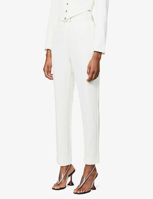 Lavish Alice High-rise tapered crepe trousers