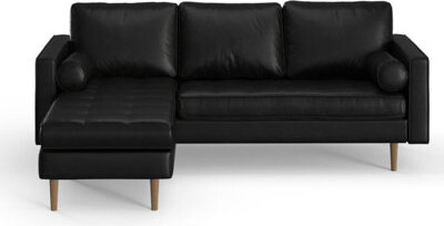 Geo 84" Wide Vegan Leather Reversible Modular Sofa & Chaise