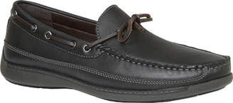 Izod Men's Heller Loafer - Black Nubuck PU Moc Toe Shoes