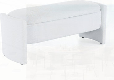 Elegant Long-shaped Storage Ottoman Bench of Boucle Material, Simple and Grand Design, Dark Green