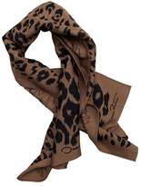 Thumbnail for your product : Oscar de la Renta Leopard Wool-Blend Scarf