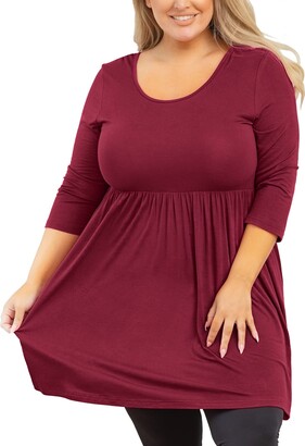 Plus Size Tops for Women Tunic Tops To Wear with Legging Tunics Long Sleeve  Crewneck Blouse Holiday Xmas T-Shirt