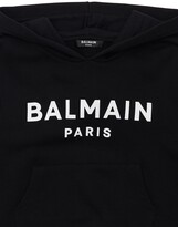 Thumbnail for your product : Balmain Cropped Cotton Sweatshirt Hoodie