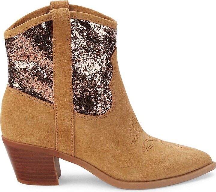Dolce Vita Shreya Glitter Suede Cowboy Boots ShopStyle