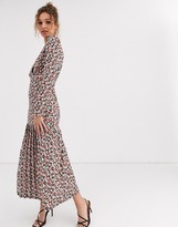 Thumbnail for your product : ASOS DESIGN floral print long sleeve maxi tea dress