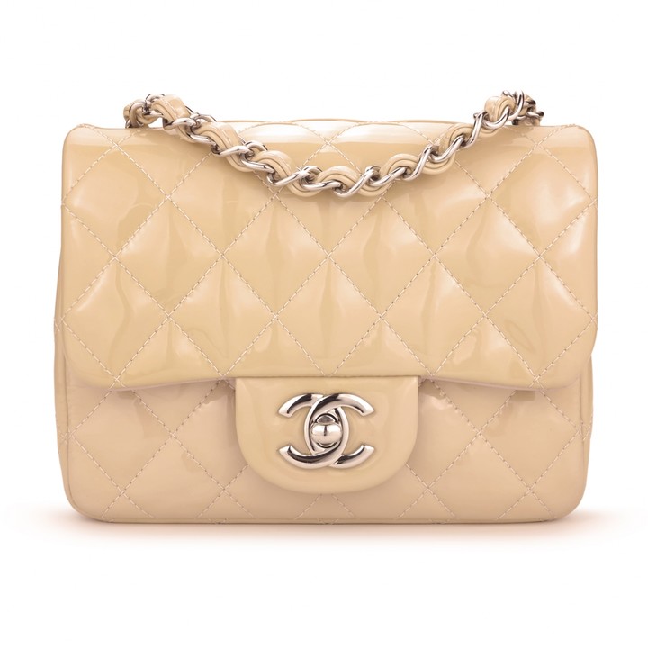 Chanel beige Patent leather Handbags