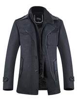 Thumbnail for your product : APTRO Men's Winter Slim Fit Wool Coat Single Breasted Wool Trench Jacket 1108 Gray-New M