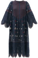Thumbnail for your product : Vita Kin Jacqueline Broderie-anglaise Linen Midi Dress - Navy Multi