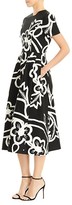 Thumbnail for your product : Carolina Herrera Short-Sleeve Floral Midi Dress