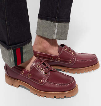 Gucci Leather Boat Shoes