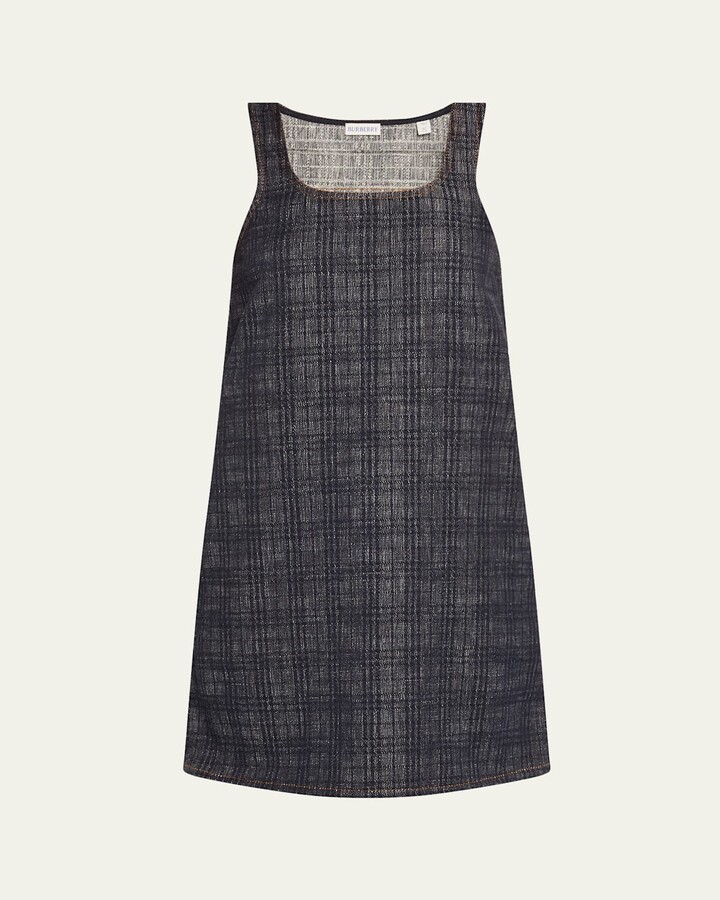 Burberry Check Denim Sleeveless Mini Dress