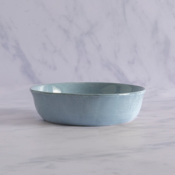 Dunelm Amalfi Reactive Glaze Stoneware Pasta Bowl, Blue Blue