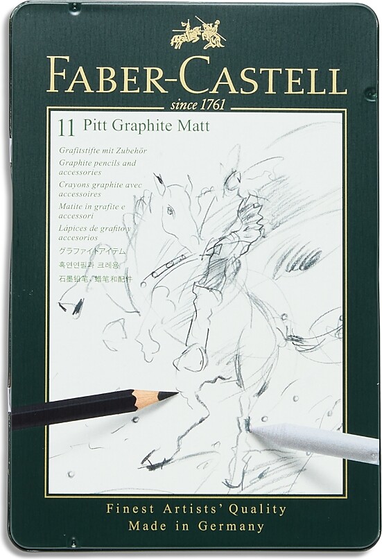 Faber-Castell 11-Piece Graphite Matte Pencils & Tin Set
