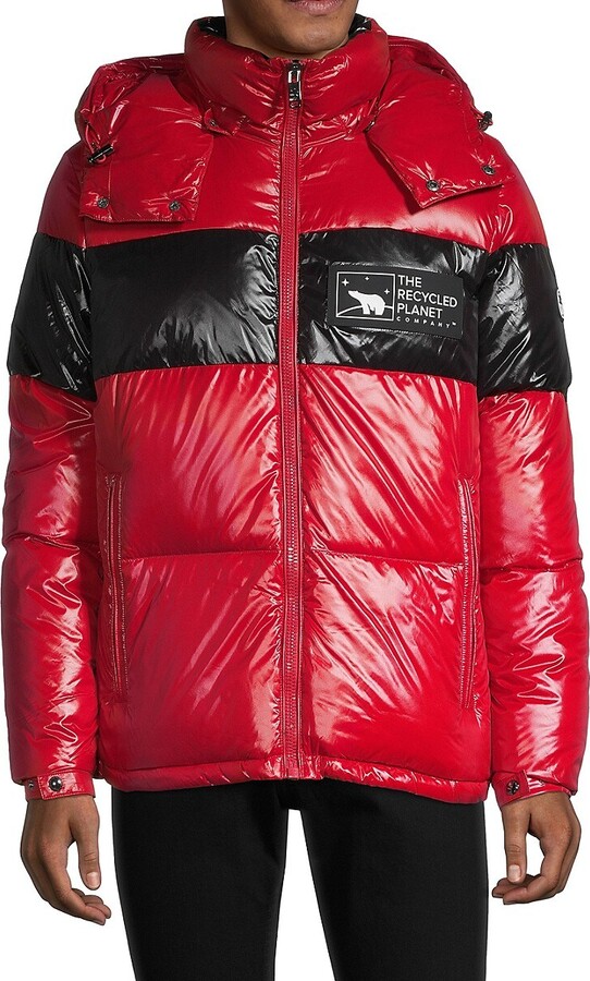 The Recycled Leerik Metallic DownBlend Hooded Puffer Jacket