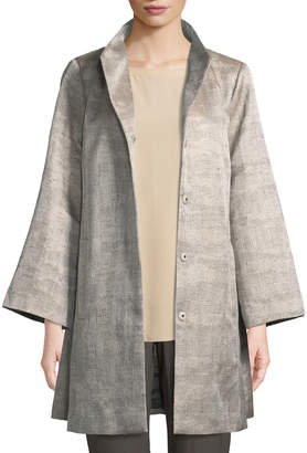 Eileen Fisher Disguise Jacquard Funnel-Neck Jacket