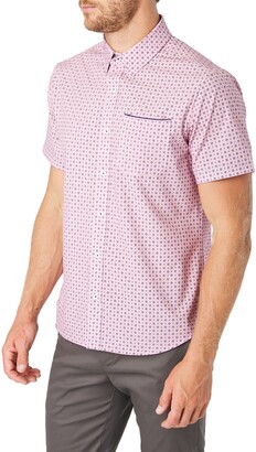 7 Diamonds Another Dimension Slim Fit Short Sleeve Button-Up Shirt