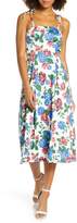 Thumbnail for your product : Charles Henry Floral Print Tie Strap Midi Sundress