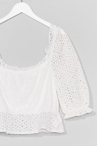 Thumbnail for your product : Nasty Gal Womens Broderie What You Mean Plus Top - White - 16