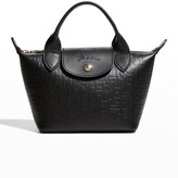 Thumbnail for your product : Longchamp Le Pliage Cuir XS Monogram-Embossed Crossbody Bag