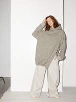 Thumbnail for your product : Raey Side Split Japanese Jersey Hooded Sweatshirt - Womens - Light Grey
