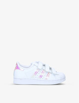 Thumbnail for your product : adidas Superstar iridescent-detail leather trainers 6-9 years