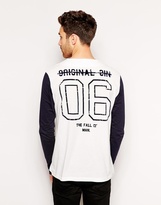 Thumbnail for your product : ASOS Long Sleeve T-Shirt With Baseball Button Through and Back Print