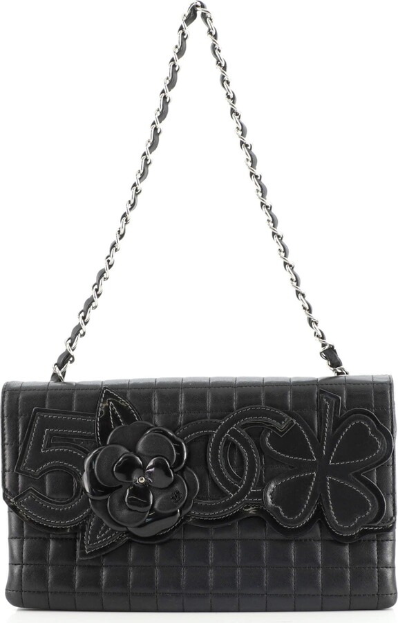 Chanel Camellia  Chain Flap Bag Quilted Lambskin Large - ShopStyle