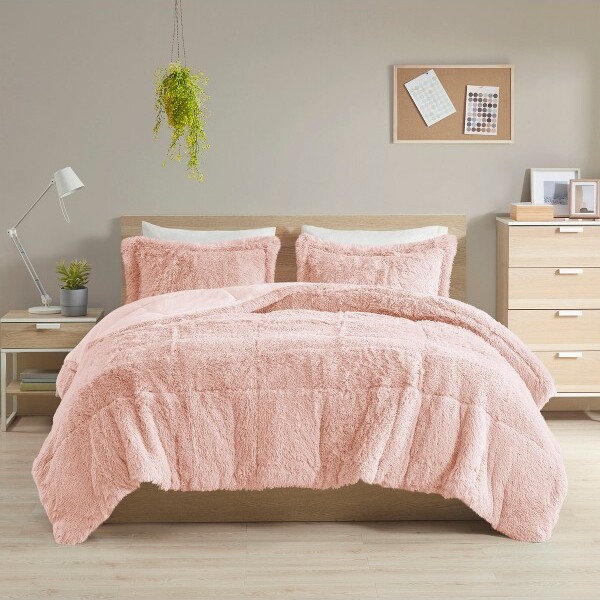 Regency Heights 3 Pcs Stylish Fluffy Texture Comforter Set, All Season Home Textile fits Modern Bedroom Decor, Black, King/Cal King