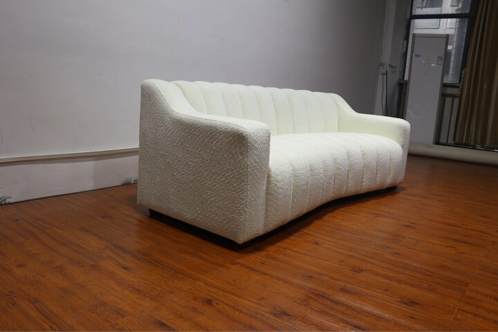 French Boucle Floor Cushion Floor Sofa: Seat With Backrest 