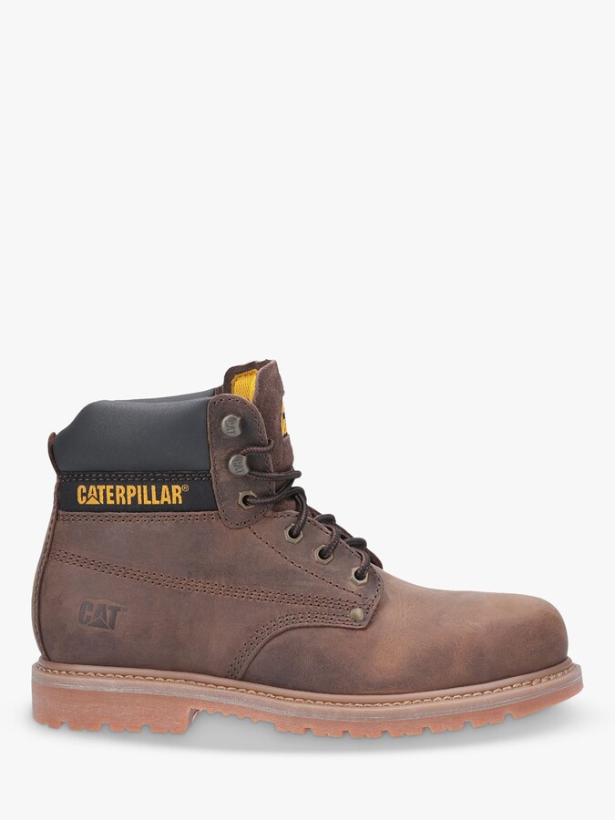 Caterpillar 'Grouser' Mens Moondance Leather Texile Lace Up Work Boots STEEL TOE 