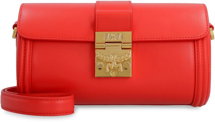 red mcm clutch