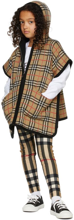 Burberry Kids Beige Jacquard Check Hooded Poncho - ShopStyle Girls'  Outerwear