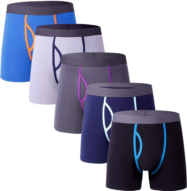 DODOMIAN Mens Underwear Boxer Briefs Soft Cotton Underwear No Ride Up