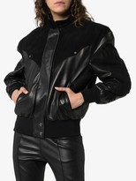 Thumbnail for your product : Montana Embroidered Panelled Leather Bomber Jacket