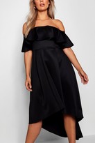 Thumbnail for your product : boohoo Plus Liz Off Shoulder Dropped Hem Midaxi Dress