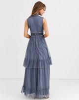 Thumbnail for your product : Frock and Frill high neck maxi dress with embellished detail