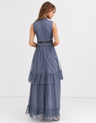 Frock and Frill high neck maxi dress with embellished detail