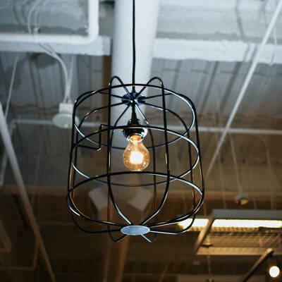 Williston Forge Georgianne Caged 1-Light Single Geometric Pendant