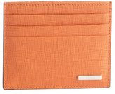 Thumbnail for your product : Fendi tangerine leather logo plaque imprint card case