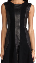Thumbnail for your product : Catherine Malandrino Aisha Leather and Ponte Dress