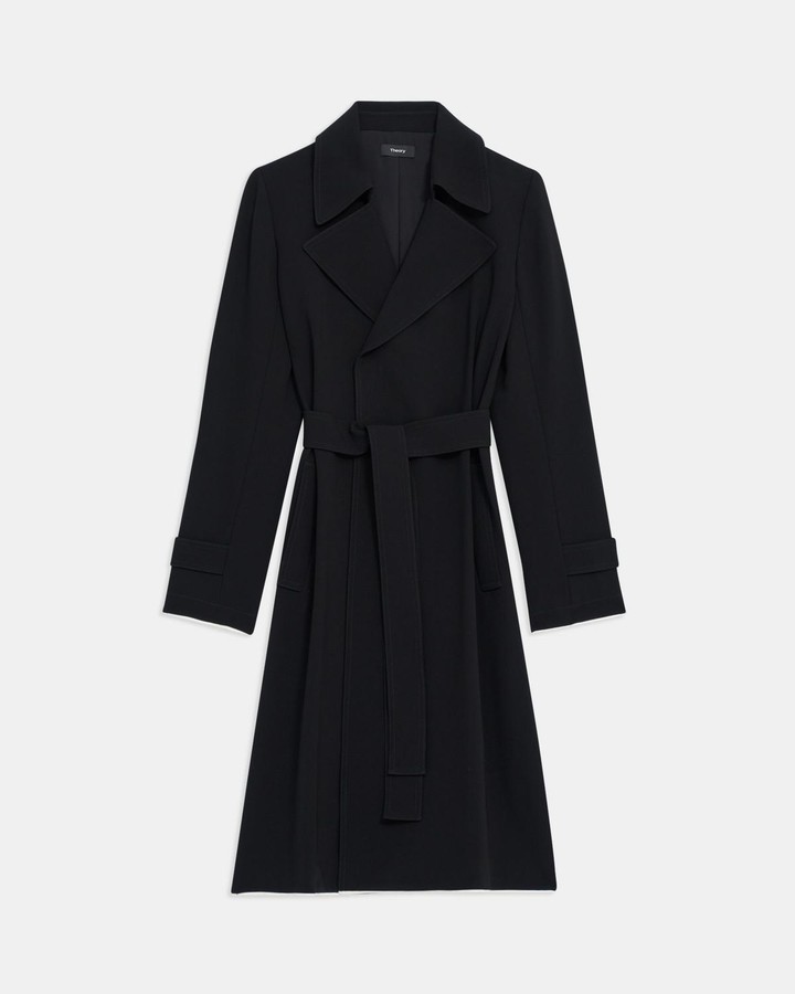Theory Oaklane Trench Coat In Contrast, Theory Oaklane Faux Fur Tie Waist Trench Coat