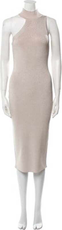 Cushnie Sheath Dress Pink Sleeveless with Mock Neck Designer