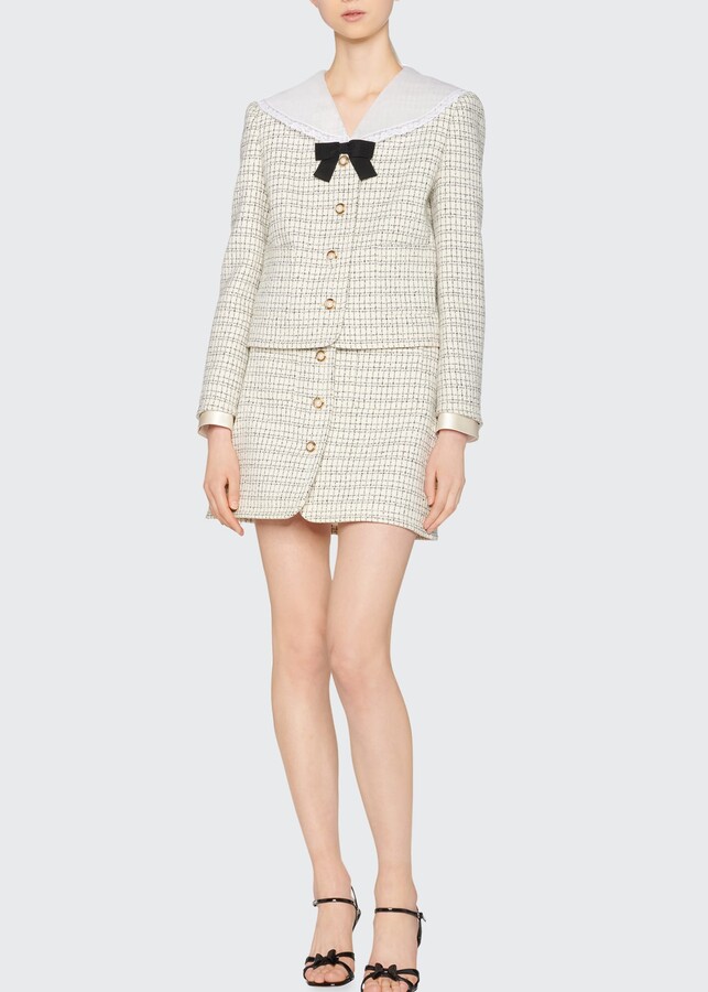 Miu Miu Checked SailorCollar Jacket ShopStyle