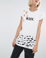 Thumbnail for your product : ASOS T-Shirt with Work Print and Distress