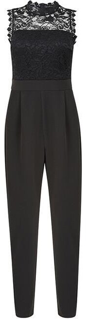 Mela London Black Lace Stretch Fitted Jumpsuit ShopStyle