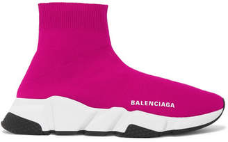 Balenciaga Speed Stretch-knit High-top Sneakers