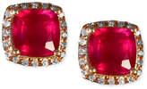 Thumbnail for your product : Effy Rosa by Ruby (2-7/8 ct. t.w.) and Diamond (1/6 ct. t.w.) Square Stud Earrings in 14k Rose Gold