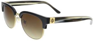 Tory Burch Women's 0TY9047 Black/Olive Horn/Brown Olive Gradient Sunglasses